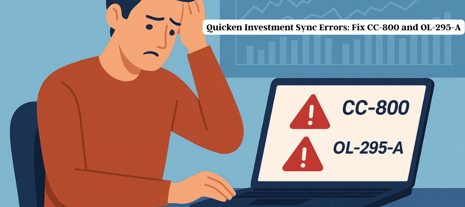 Quicken Investment Sync Errors: Fix CC-800 and OL-295-A